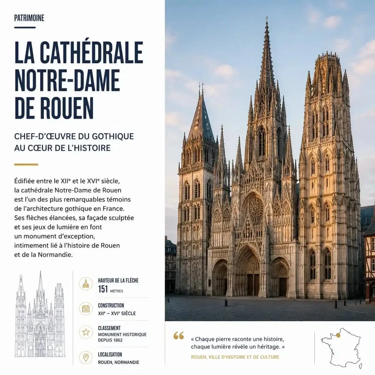 Cathédrale Notre-Dame de Rouen, monument historique emblématique de l'histoire de Rouen