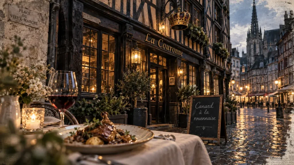 La Couronne à Rouen : une auberge de 1345 entre archives, Jeanne d’Arc et canard au sang