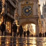 Le gros horloge Rouen histoire et aiguille unique, beffroi médiéval